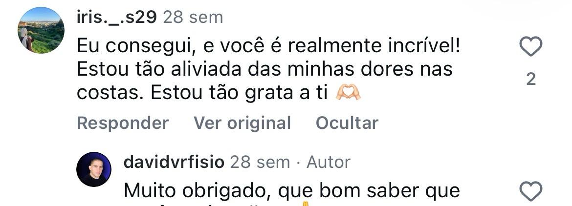 Comentário de aluna elogiando a forma de ensinar de David Vazquez