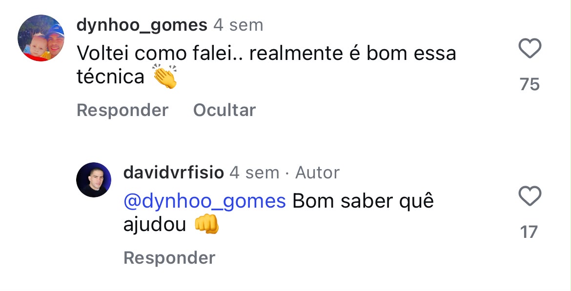 Comentário confirmando que a técnica funciona